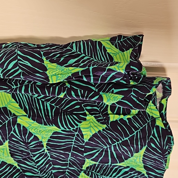 Lilly Pulitzer Womens Porter Shirt Green Blue Under The Palms Henley Size Small - Picture 9 of 10